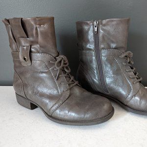 Women's Gray Mid-Calf Boots, Size 7.5, Kim Rogers
